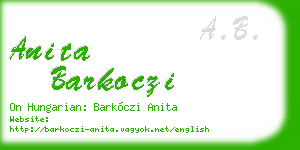 anita barkoczi business card