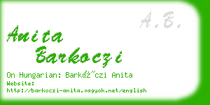 anita barkoczi business card